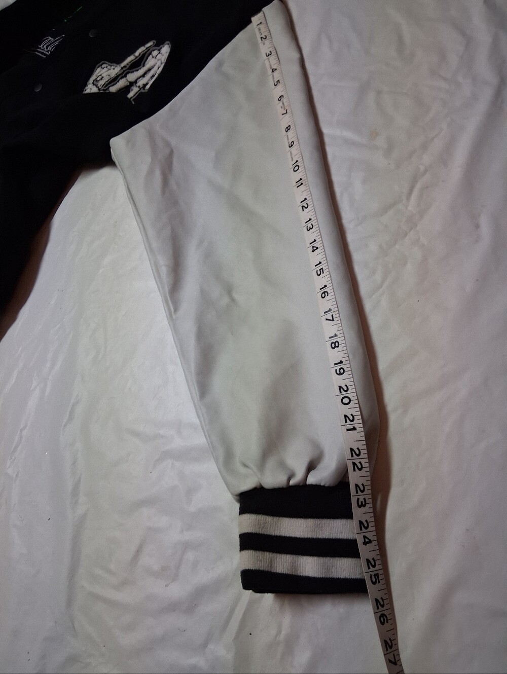 Original Deluxe LA Skeleton Black and White Striped Collar Jacket Sz XL Preowned - Picture 11 of 11